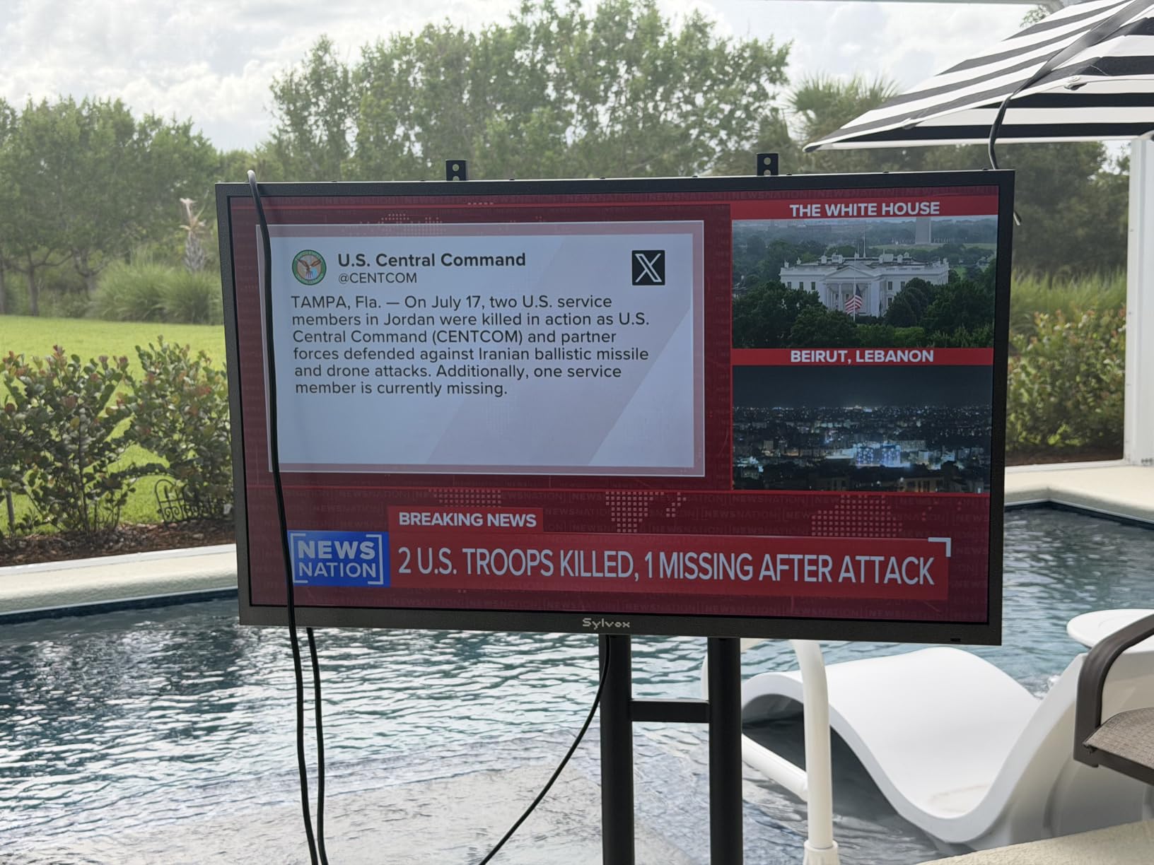 SYLVOX Outdoor TV, 43 inch Smart TV Waterproof Outdoor TVs, 4K Weatherproof Television for Outside, Support Google Assistant, Chromecast, 1000 nit Brightness Partial Sun (Deck Pro 3.0) customer photo 2