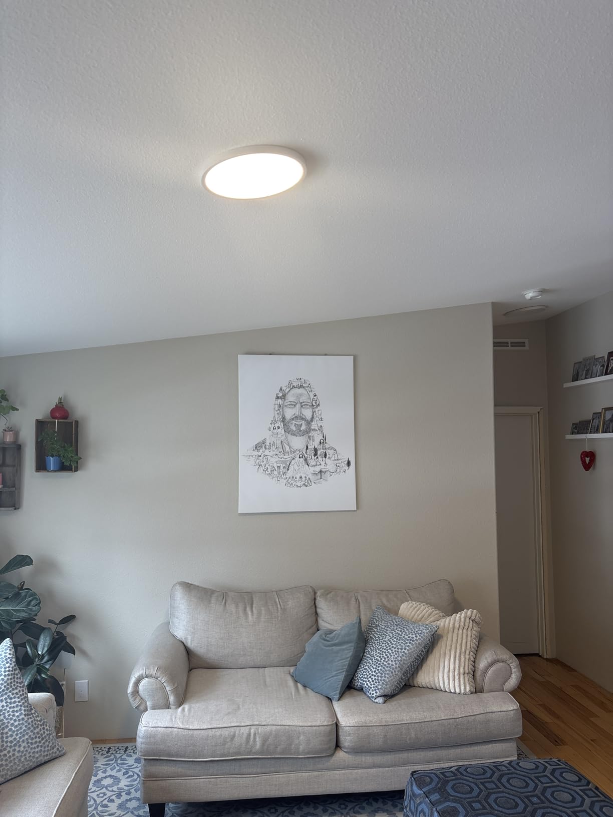 6 Pack 12 Inch Hardwired Dimmable LED Flush Mount Ceiling Light Fixtures, 24W 2640LM 3000K/4000K/5000K, House Upgrade Led Lights for Bedroom Hallway Laundry Room Rental Units, 240W Equiv., Black customer photo 2