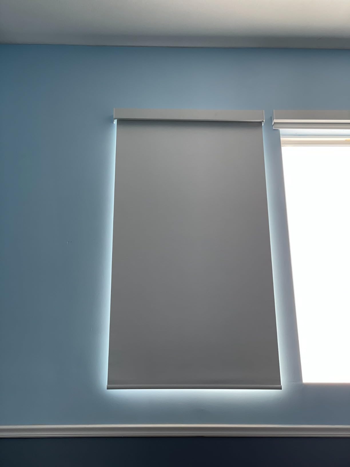 Motorized Roller Shades, 100% Blackout, Dark Eclipse Black | Automatic Blinds for Indoor Windows, Works with Alexa Google Apple Home, Remote & App Control, Solar/USB Charging, Custom Size customer photo 1