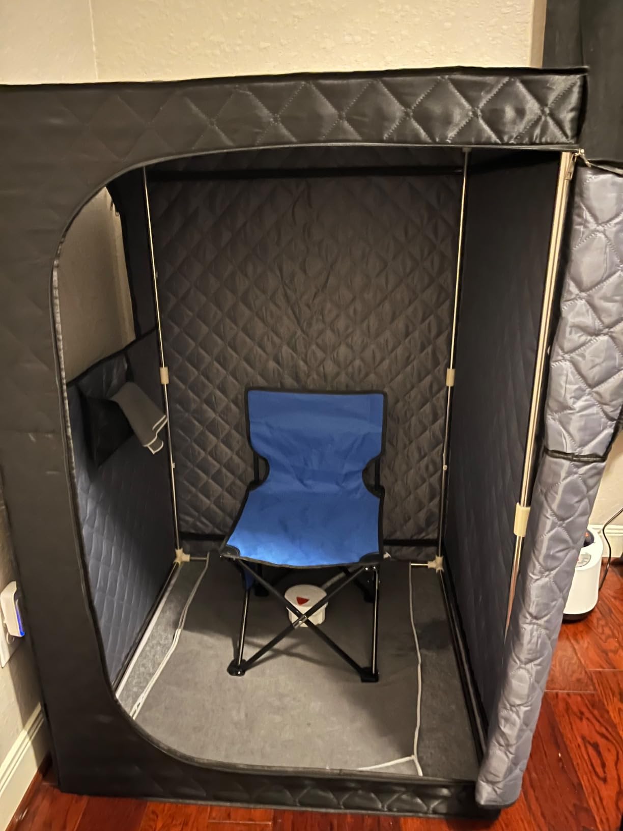 Upgraded Version Portable Sauna for Home Full Body Personal Sauna Steam Sauna Tent at Home Spa with 2.6L 1000W Steam Generator, 90 Minute Timer, Foldable Chair, Remote Control, Sauna Box (Grey) customer photo 2