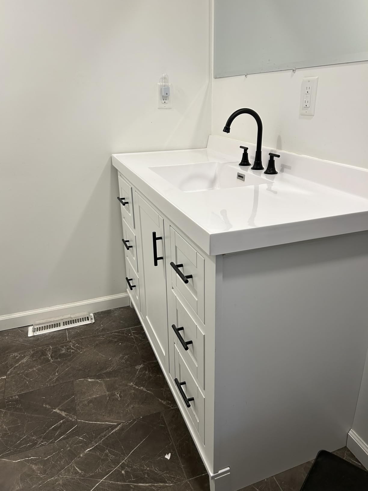 FORIOUS Black Bathroom Faucet 3 Hole, 8