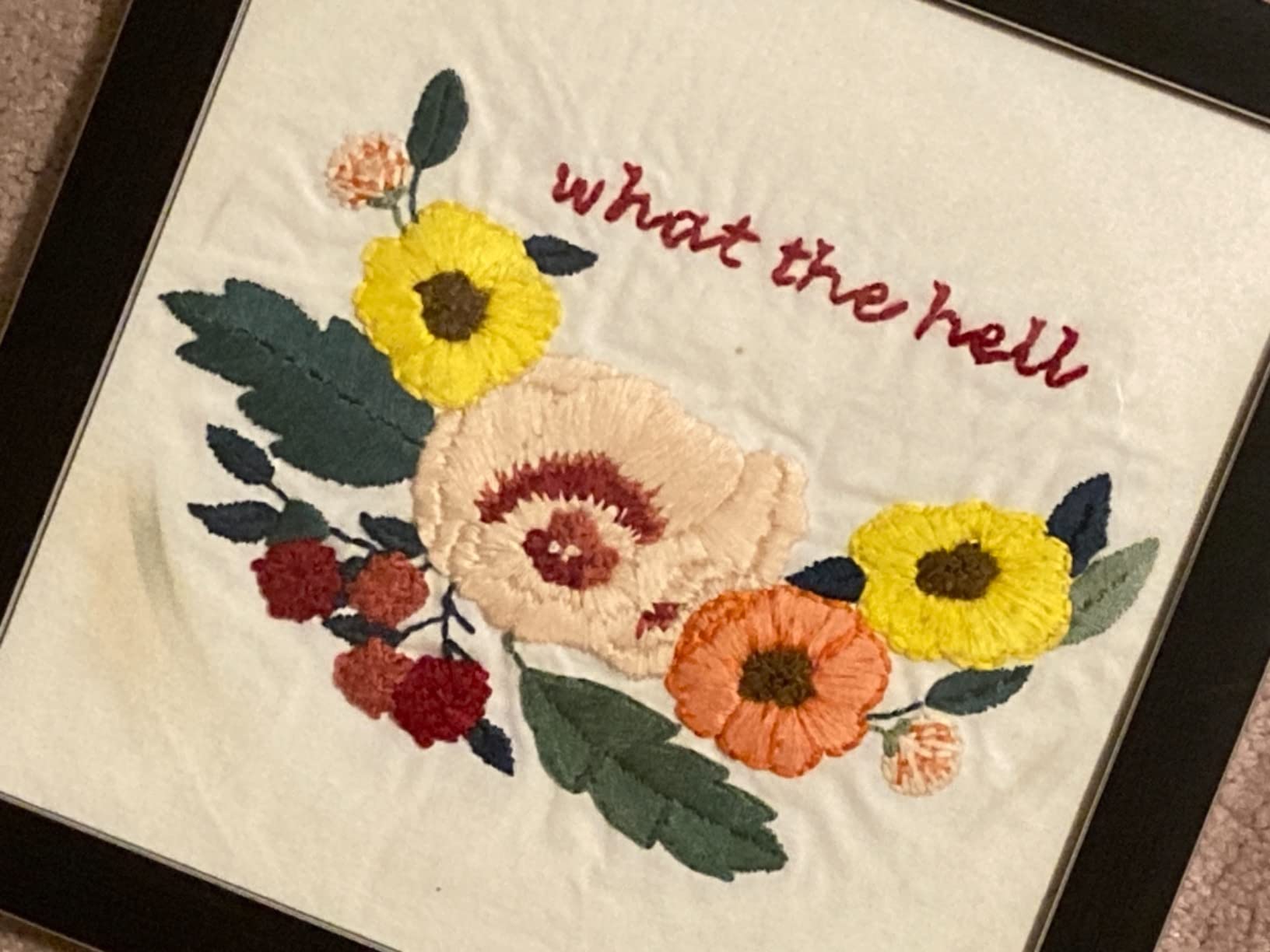 Louise Maelys Embroidery Kit for Beginners Floral Quote Wreath Craft - Includes Fabric, Embroidery Hoop, Threads, Guide. Create Fun Designs with Cross Stitch Kits. customer photo 2