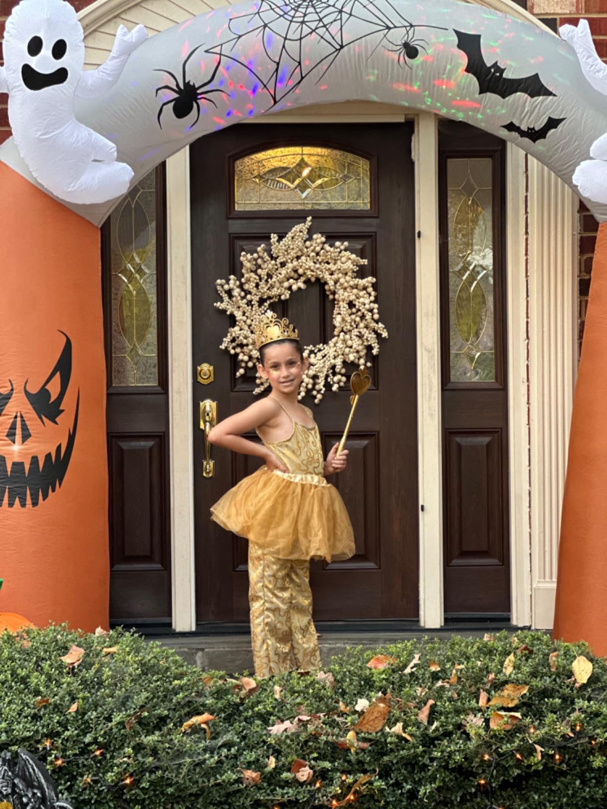 17 FT Halloween Inflatable Tree Archway Outdoor Yard Decoration with Ghost Pumpkin Spider and Colorful Projection LED Lights customer photo 1