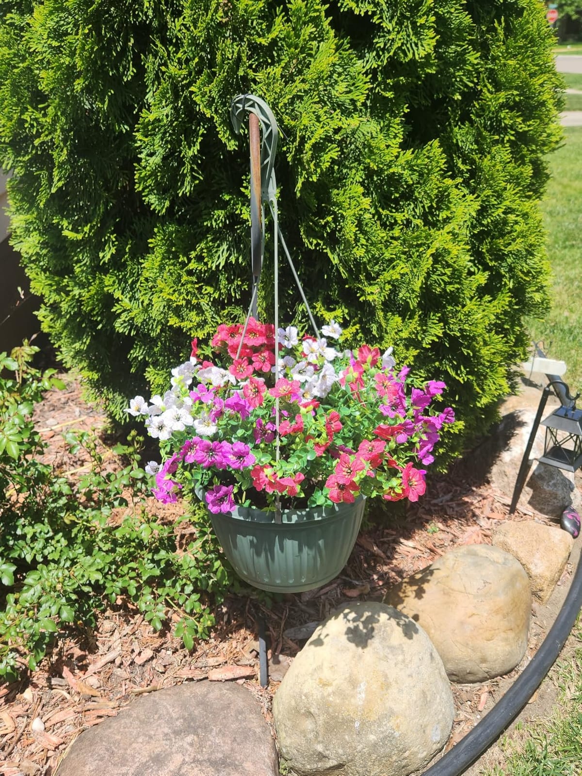INQCMY Artificial Fake Fall Plants Flowers for Outdoor Outside Decoration | 12 Bundles Faux Silk Colorful Daisy UV Resistant Look Real No Fade for Front Door Porch Patio Yard Balcony Autumn Decor customer photo 1