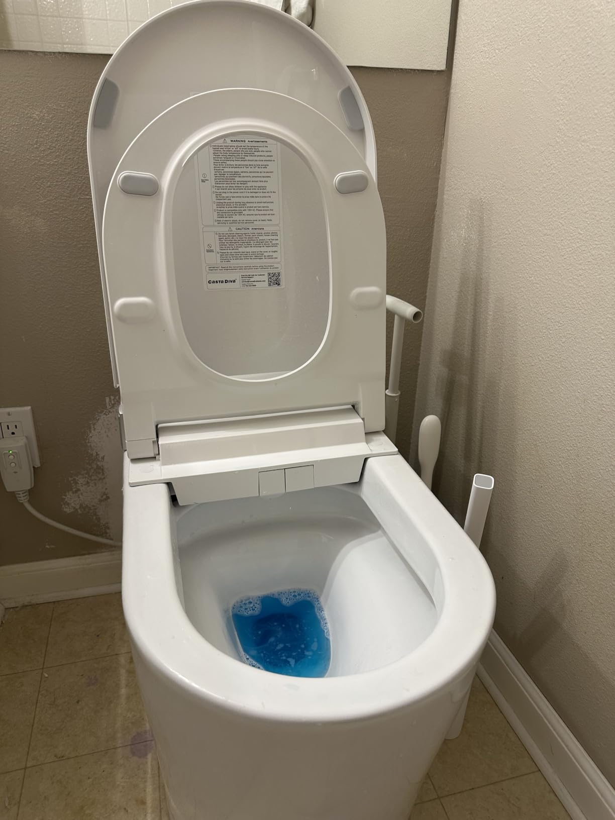 Casta Diva Smart Toilet with Bidet Built in, Foot Sensor, 1.28GPF(CD-K020) | Bidet Toilet with Wider Heated Seat, Warm Water & Dryer, Auto Flushing, Night Light, Remote Control customer photo 1
