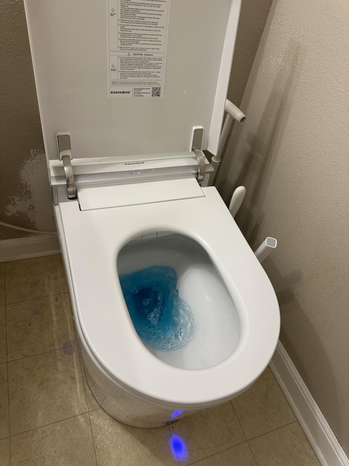Casta Diva Smart Toilet with Bidet Built in, Foot Sensor, 1.28GPF(CD-K020) | Bidet Toilet with Wider Heated Seat, Warm Water & Dryer, Auto Flushing, Night Light, Remote Control customer photo 2