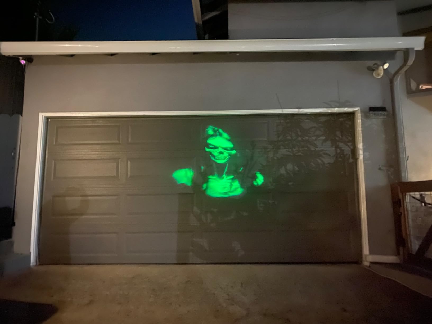 Halloween Projector Outdoor, 2026 Upgraded 3D Dynamic Skull HD Patterns, Clearer Holiday Light Ideal for Window Wall Displays and Halloween Garage Door Cover Projections customer photo 1