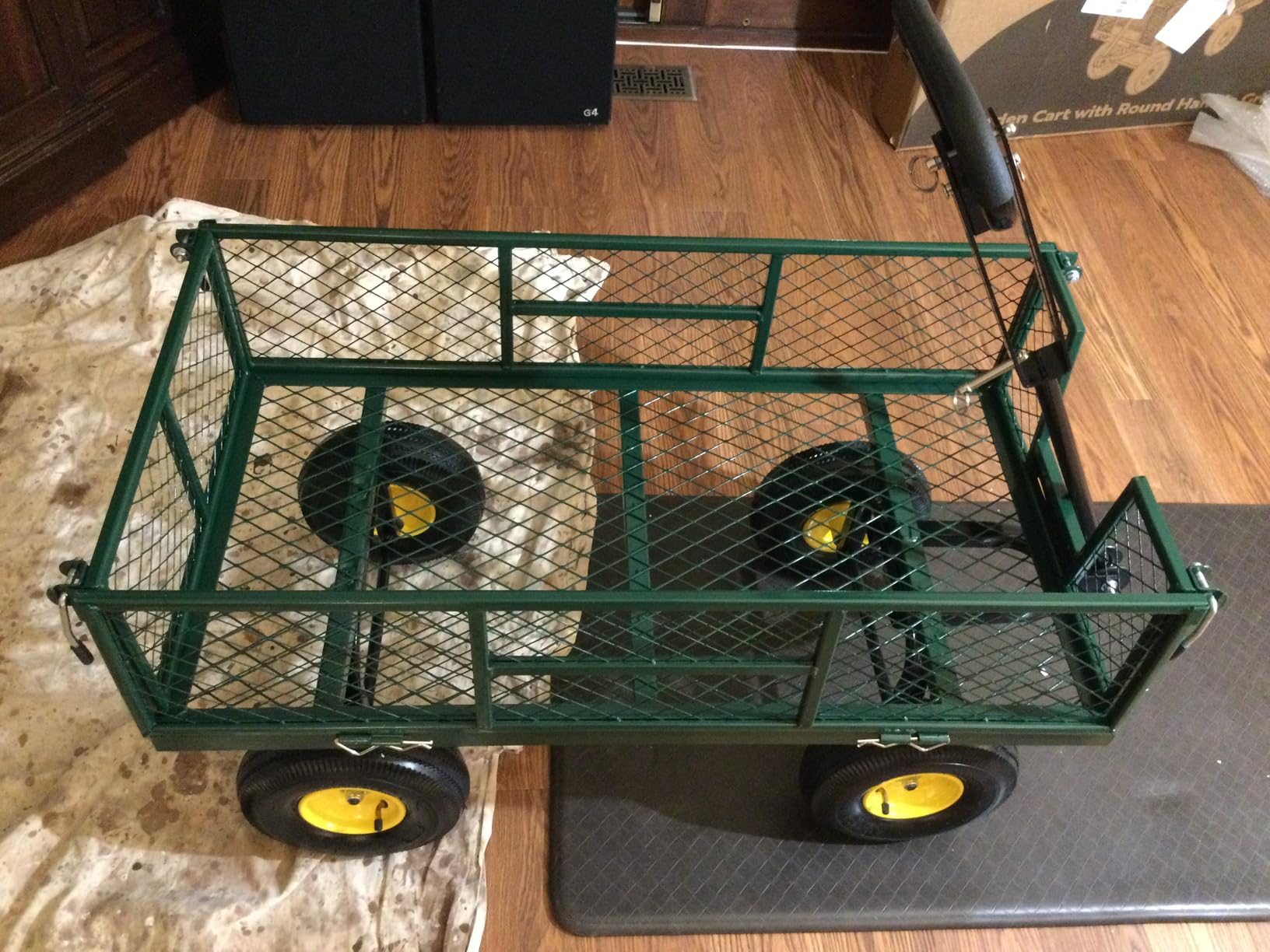 VIVOHOME Steel Garden Cart Heavy Duty 900 LBS 4.5 Cu Ft Utility Wagon | Removable Sides, 10 inch Tire customer photo 2