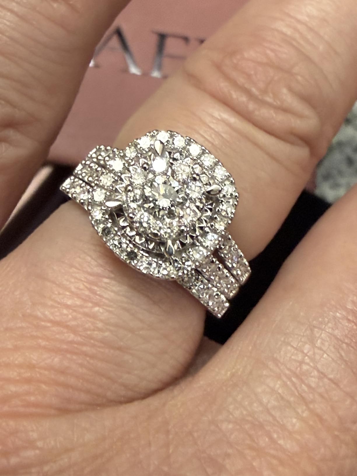Bridal Set Rings for Women Lab Grown Diamond Halo Wedding Engagement Ring | 1 To 3 Carat In 14K Gold Over Sterling Silver, 10K Or 14K Solid Gold Jewelry for Her customer photo 2