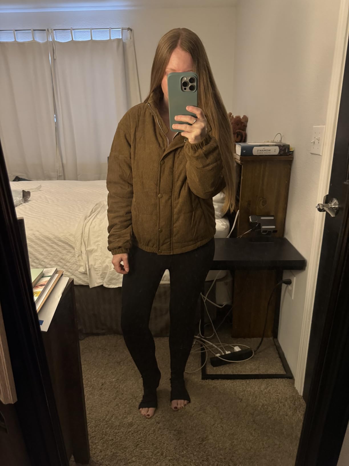 SOLY HUX Womens Corduroy Quilted Puffer Jacket Zip Up Padded Bomber Jackets customer photo 1