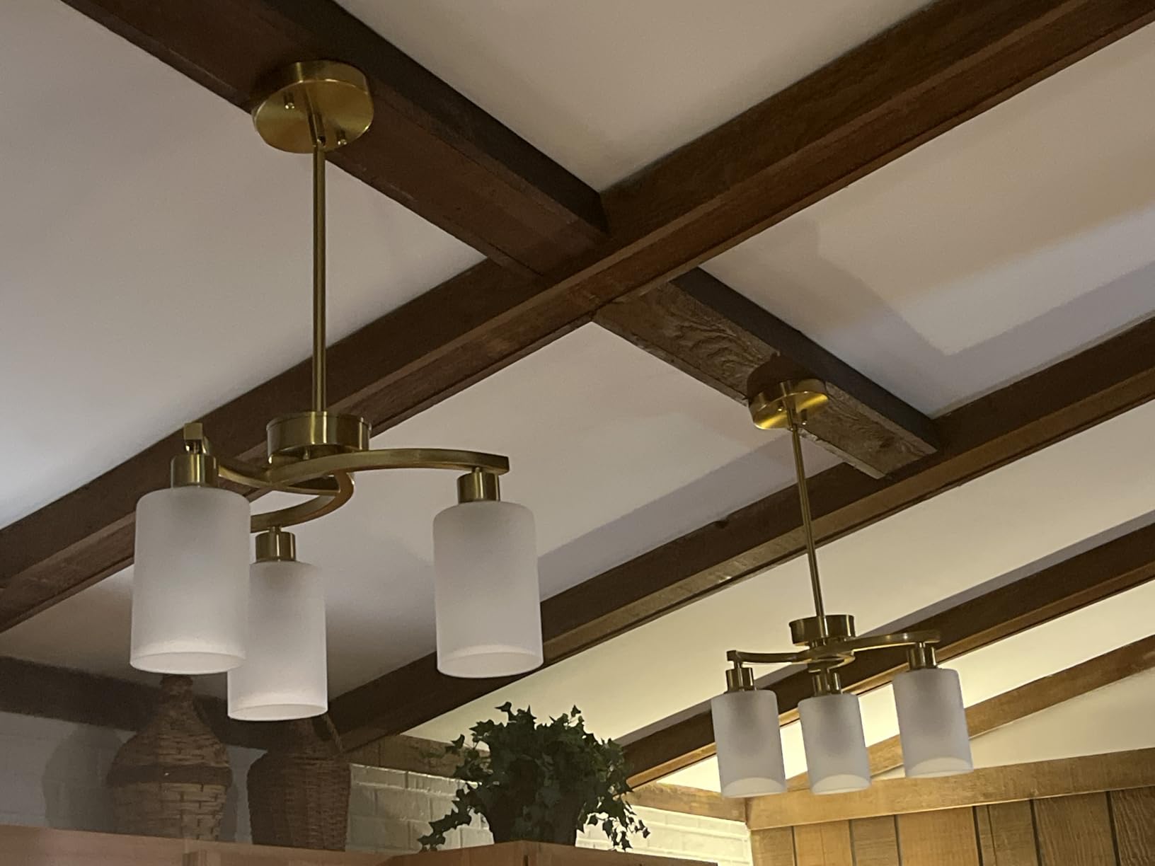 CNRATYE 6-Light Brushed Nickel Chandeliers for Dining Room Light Fixtures Over Table, Adjustable Height Hanging Industrial Pendant Lighting for Kitchen Island Bedroom, Clear Glass Shade customer photo 2