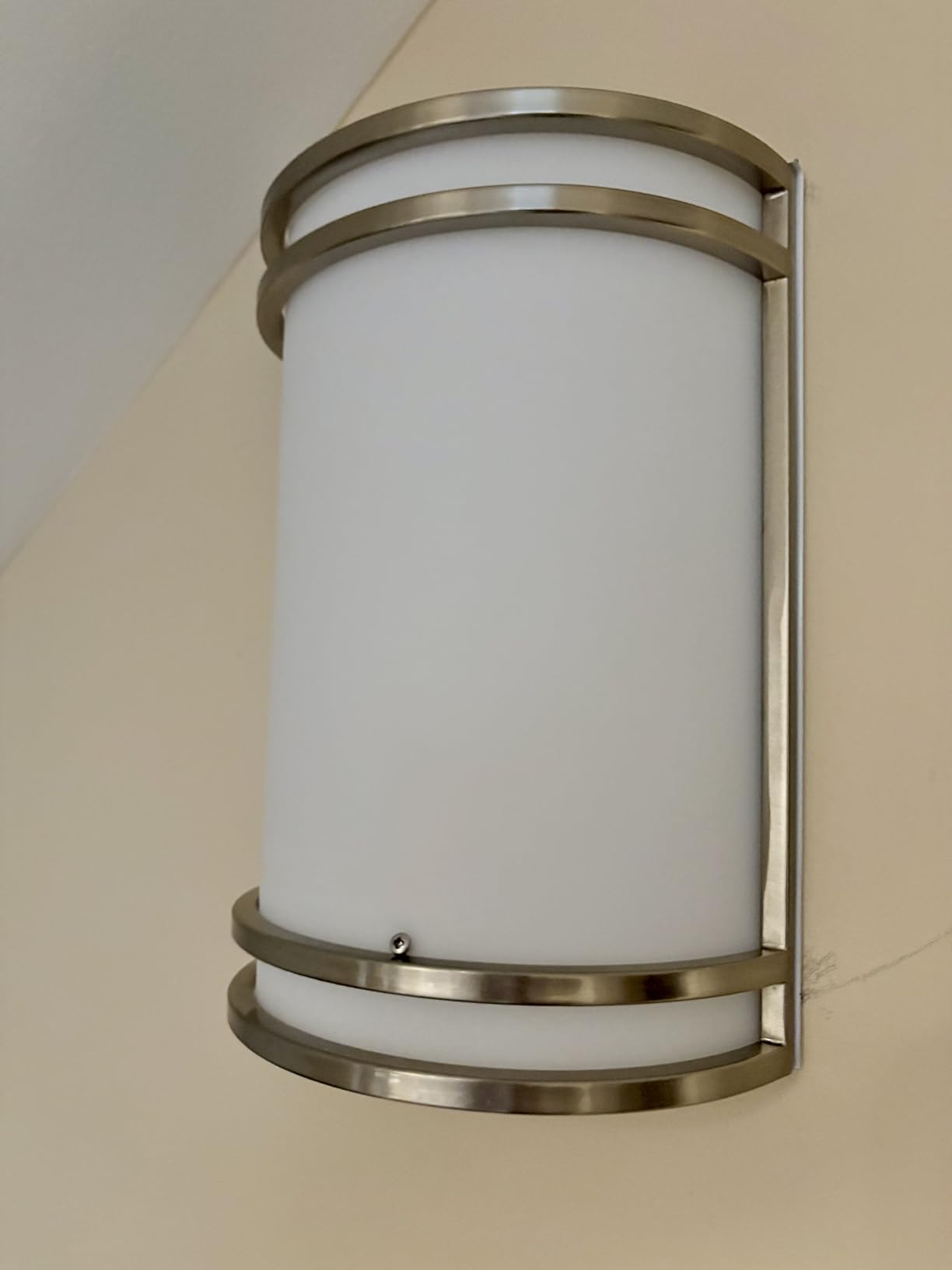 Indoor Wall Sconce, Half Cylinder Wall Light Fixture, 3000K 4000K 5000K Color Temperature Adjustable, Dimmable LED Modern Wall Light for Hallway Bedroom Living Room, Brushed Nickel customer photo 1