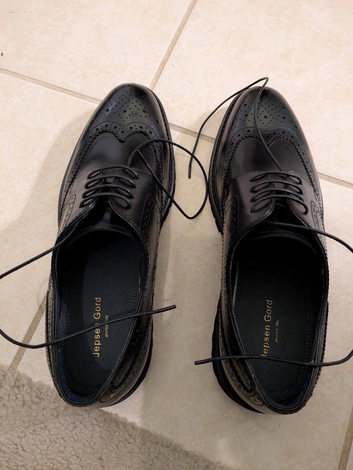 Men's Dress Shoes Wingtip Genuine Cowhide Leather Oxfords with Brogue Derby Shoes for Wedding, Business, Formal Occasions customer photo 1