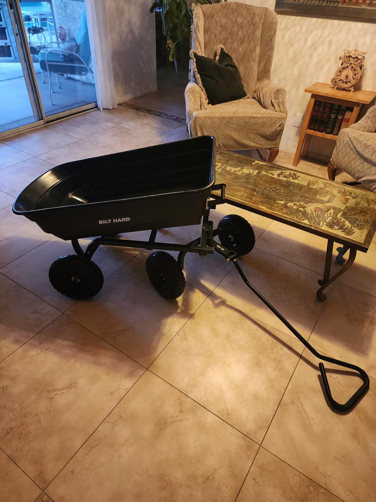 BILT HARD Poly Garden Dump Cart 600 lbs with No Flat Tires, Quick Release, 4 Cu Ft Dump Wagon customer photo 2