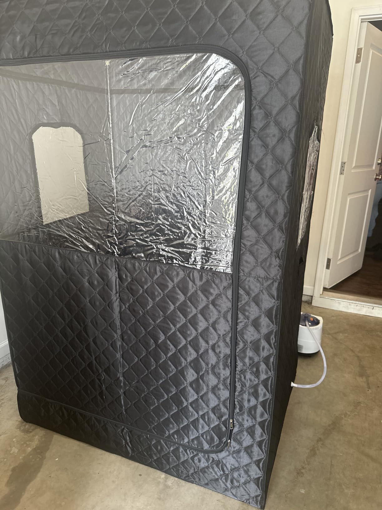 Manastin 2 Person Portable Steam Sauna for Home, 1 or 2 Person Full Body Home Spa with 2 Foldable Chairs, 9 Levels of Sauna Tent with Remote Control (Black, Large) customer photo 2