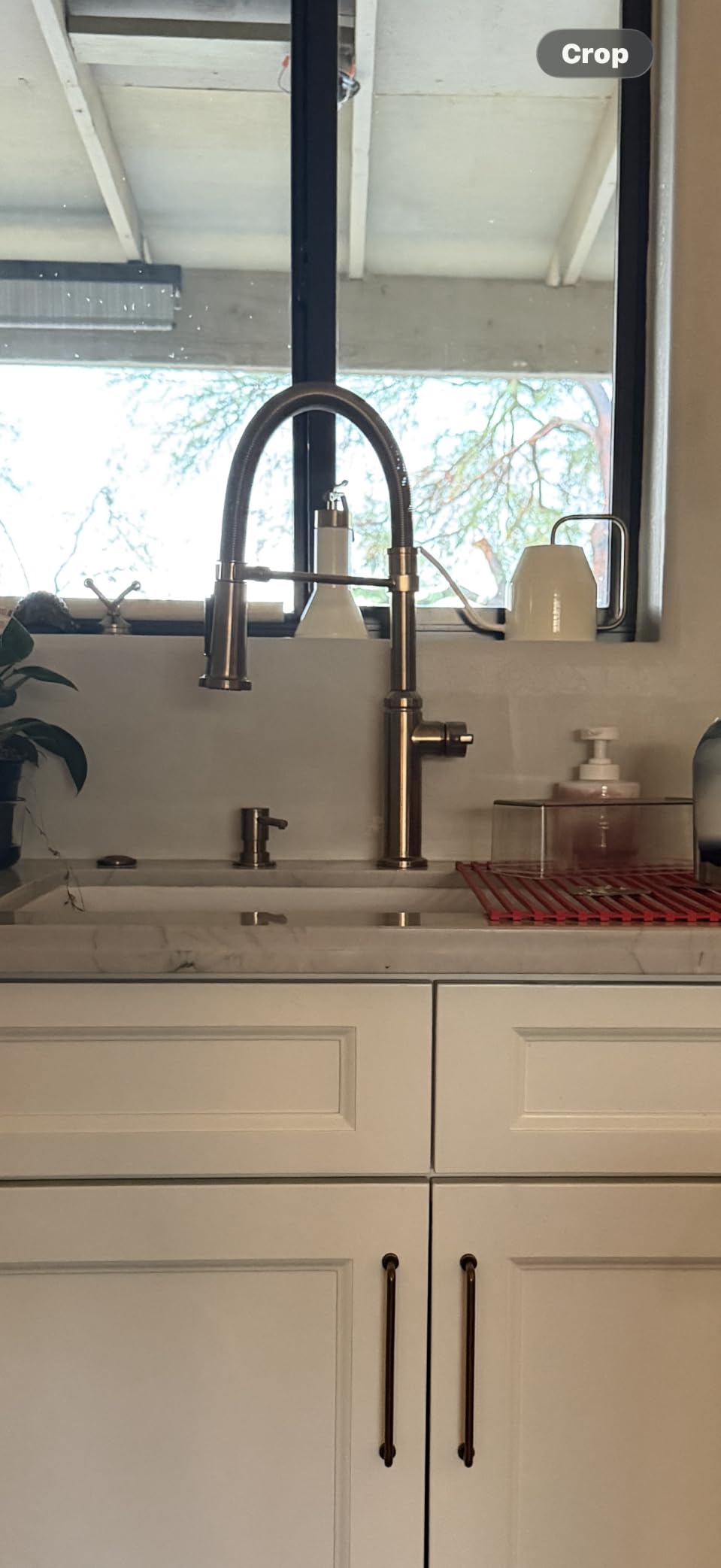 Delta Faucet Rhett Pro Commercial Style Kitchen Faucet with Pull Down Sprayer, Champagne Bronze 18829-CZ-DST customer photo 1