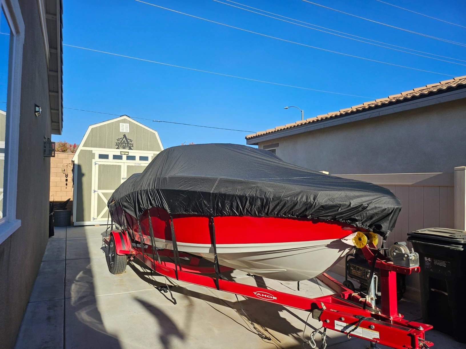 5-Ply 1600D+1200D Pontoon Boat Cover, 21'-24' | Waterproof&Durable Tear-Resistant Cover for Trailerable&Mooring, Large Storage Bag & Reinforced Windproof Straps customer photo 2