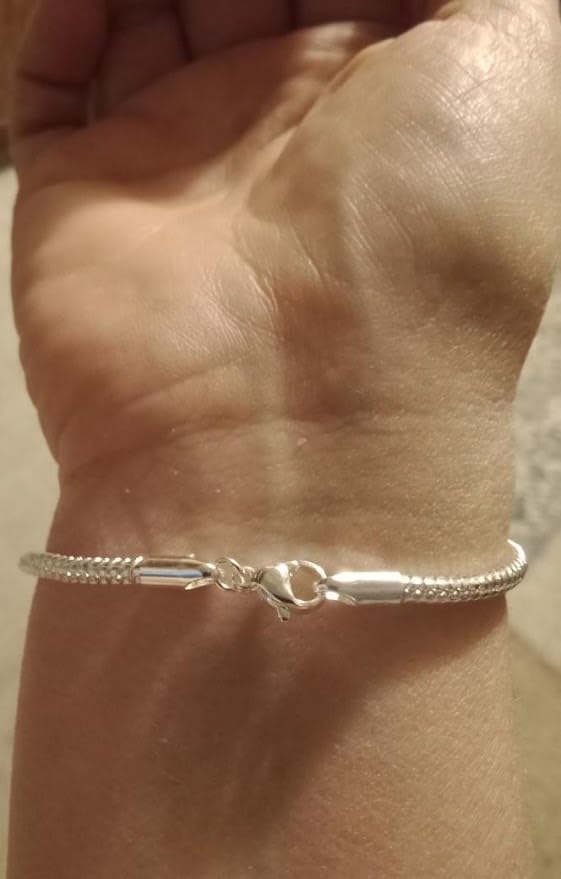 Charm Bracelets for Women 925 Sterling Silver Plated 14k Gold Bracelet 3mm Dainty Snake Chain customer photo 2