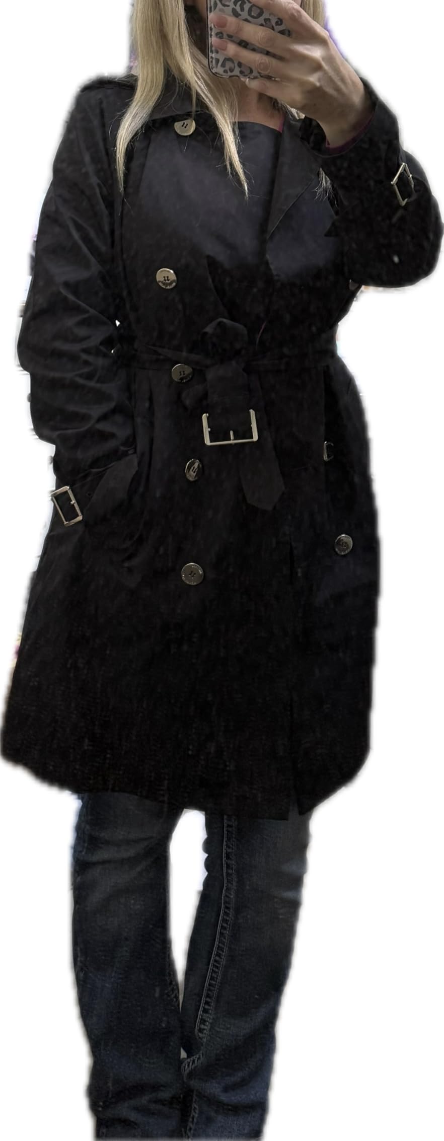 Michael Kors Women's Double Button Trench Coat With Belt and Detachable Hood customer photo 2