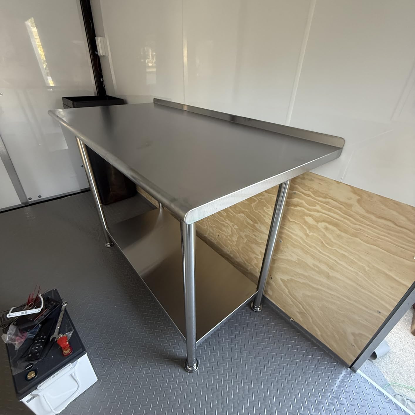 Atelicf NSF Stainless Steel Prep Table 24X48 inch with Backsplash | Commercial-grade table for restaurants, kitchens, food trucks, breweries, bars, garages, and outdoor BBQ customer photo 1