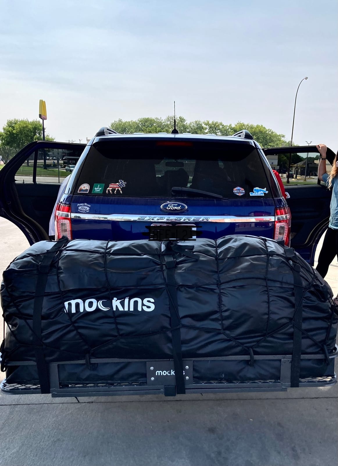Mockins Folding Luggage Rack for SUV Car Truck ATV & More | 500 lb. Capacity XXL Steel Trailer Hitch Cargo Carrier 70