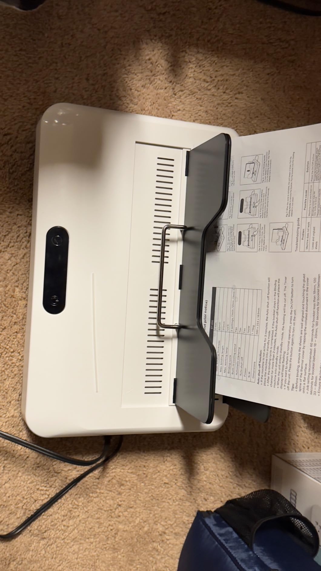 Thermal Binding Machine, 500 Sheets Capacity, No Preheat Time, Digital Touch Panel with Air Cooling, Electric Binder for A4/A5/Letter Size Business Documents customer photo 2