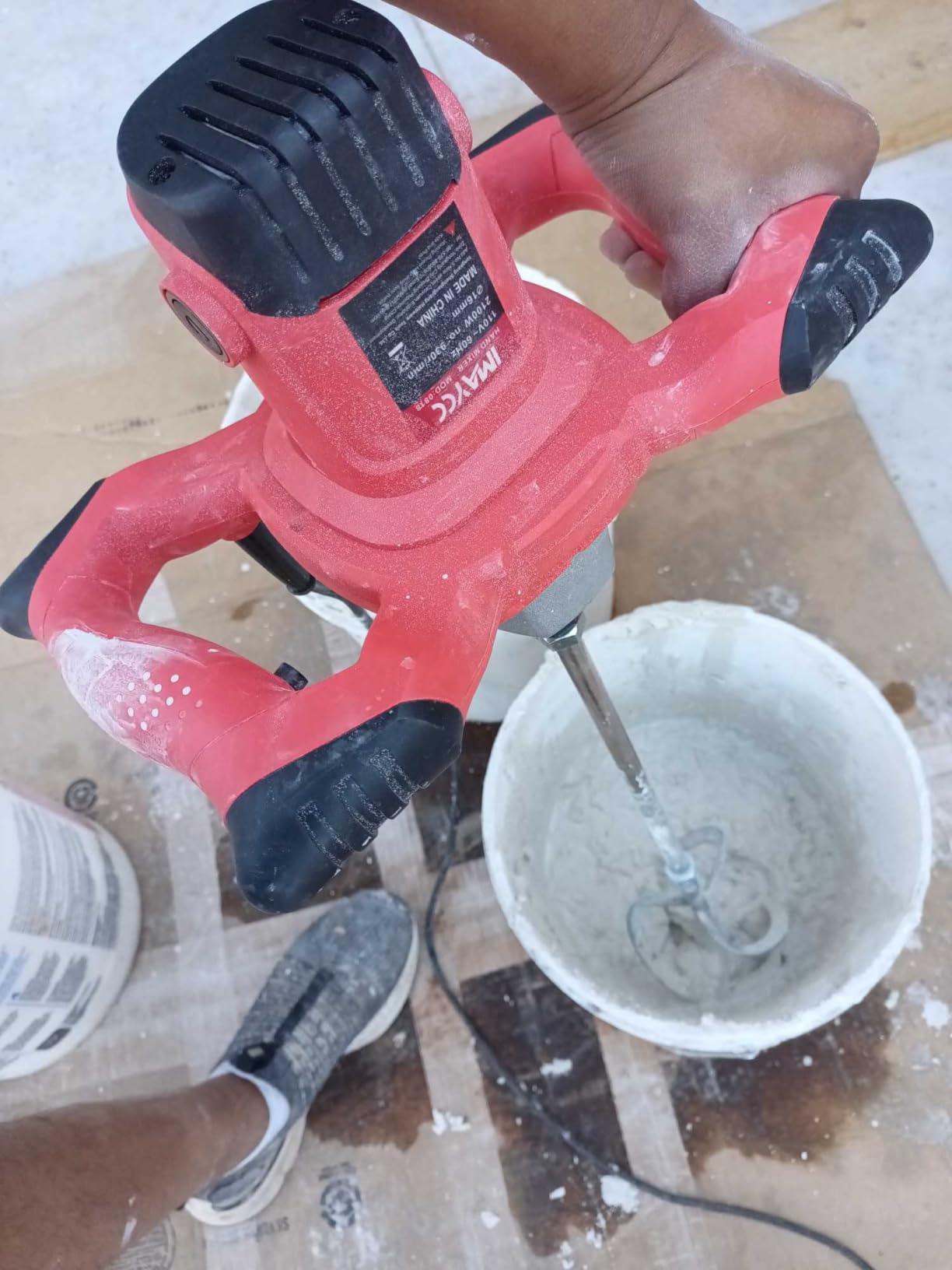 IMAYCC Cement Mixer 2100W, Portable Concrete Mixer, 110V Handheld Mud Mixer for Motar, Paint, Grout, Plaster, Thinset, Fodder Stirring Tool customer photo 1
