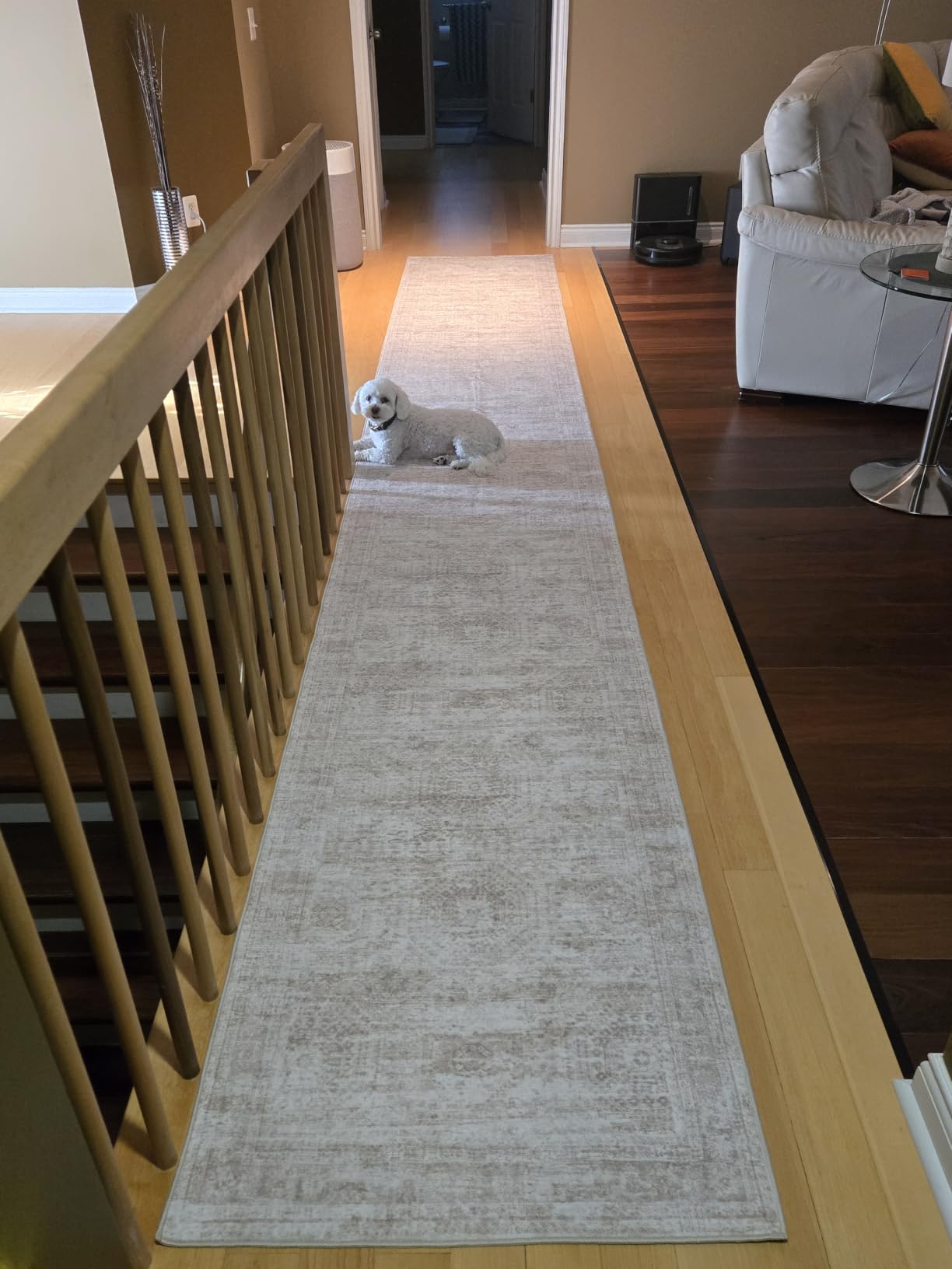 2x8 Runner Rug Non Slip,Washable Hallway Runner Rug,Beige customer photo 2