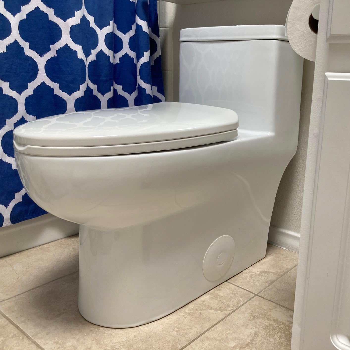 DeerValley Elongated One Piece Toilet with Efficient Dual Flush 1.1/1.6 GPF, ADA Chair Height Toilet Bowl, Durable Ceramic, Slow Close Seat, Skirted Design 12