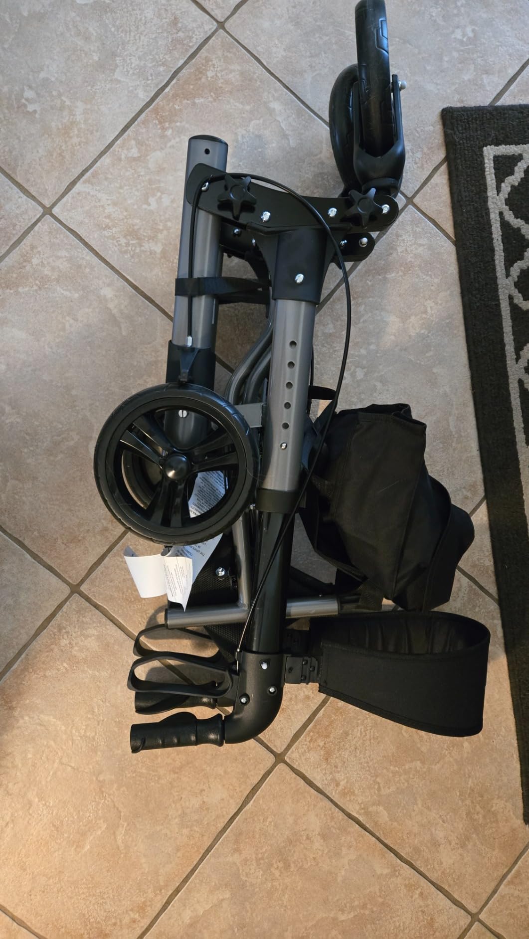 Drive Medical Compact Folding Rollator with Seat and Brakes, 8-Inch Wheels, Space-Saving 4-Wheeled Rollator Folds Compactly for Travel and Includes Seat and Brakes for Rest Stops customer photo 1