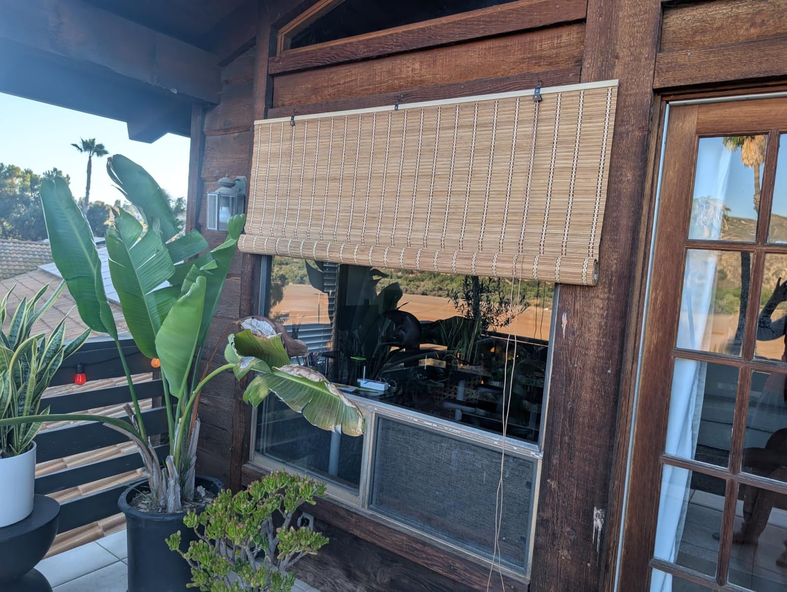 36x72 Inch Bamboo Blinds for Interior Windows, UV Protection Roman Bamboo Curtains, Light Filtering & Easy to Install Roller Shades Window Shades for Patio Indoor Outdoor, Carbonized customer photo 2