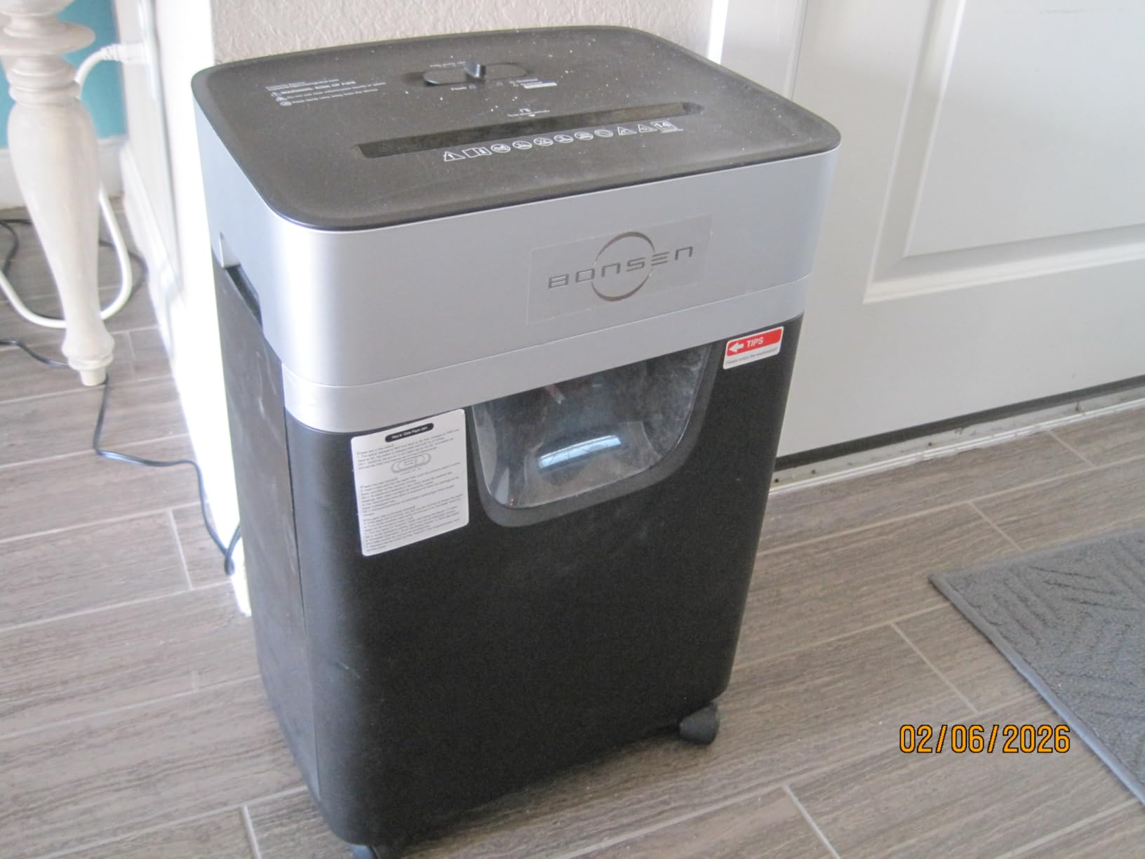 BONSEN 14-Sheet Cross Cut Heavy Duty Paper Shredder for Home Office | P-4 Security, Anti-Jam System, Quiet Paper Shredder for CDs & Staple, with 5.3 Gal Pullout Bin, Easy-roll Casters S3112 customer photo 2