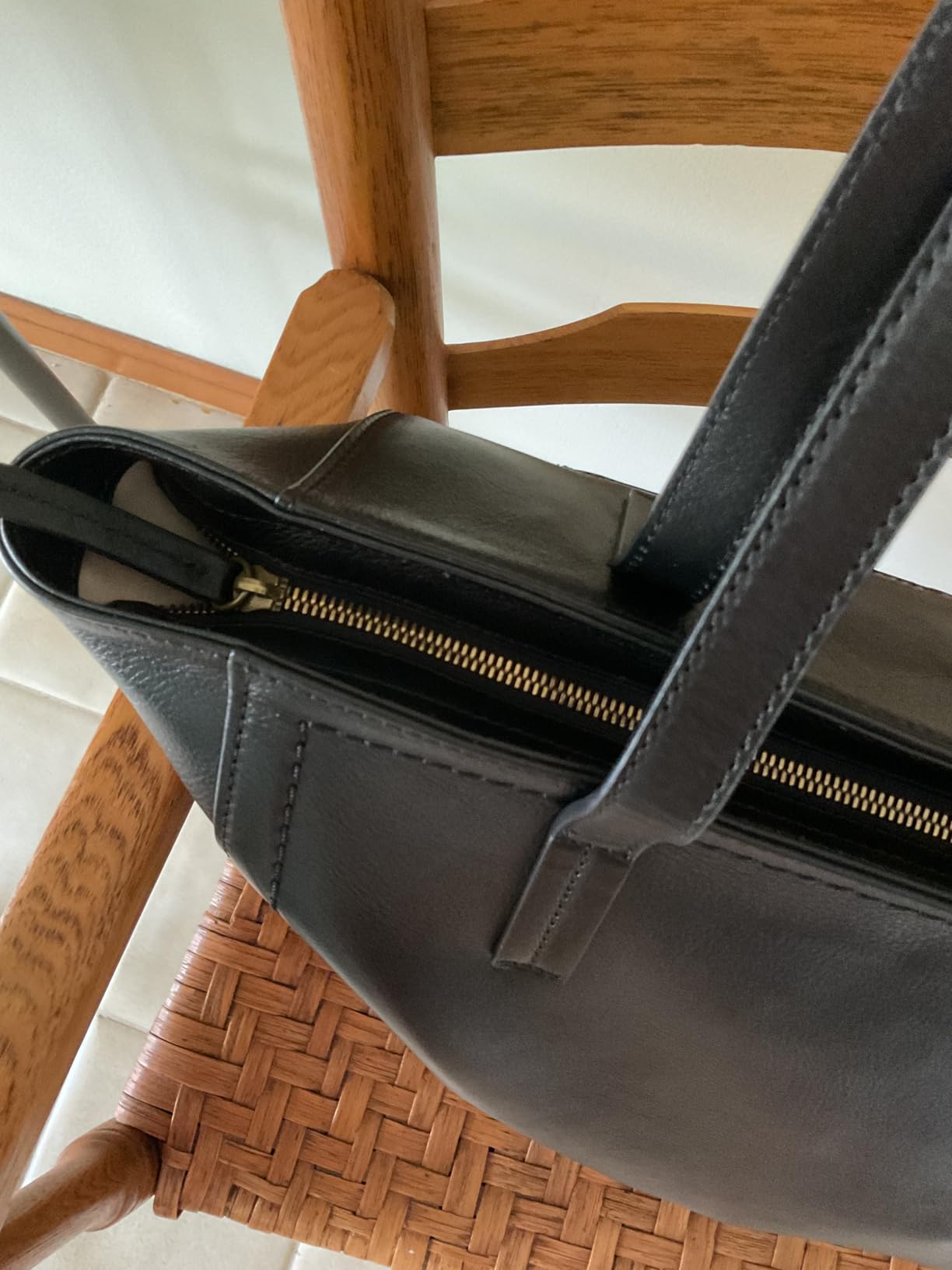 befen Vintage Genuine Leather Work Tote Bag for Women, Tote Bag with Zipper | Large Tote Bag with Zipper Leather Purse and Handbags with Compartment customer photo 2