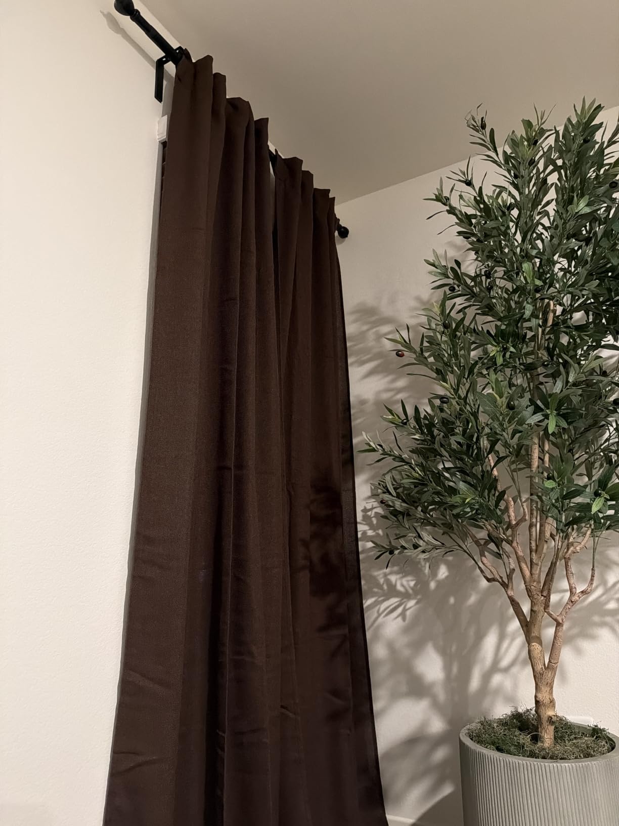 MIULEE Faux Linen Curtains 84 Inch Length 2 Panels Natural Semi Sheer Curtain with Back Tab Rod Pocket, Light Filtering Window Privacy Burlap Drapes for Living Room Bedroom 42W x 84L Linen customer photo 2