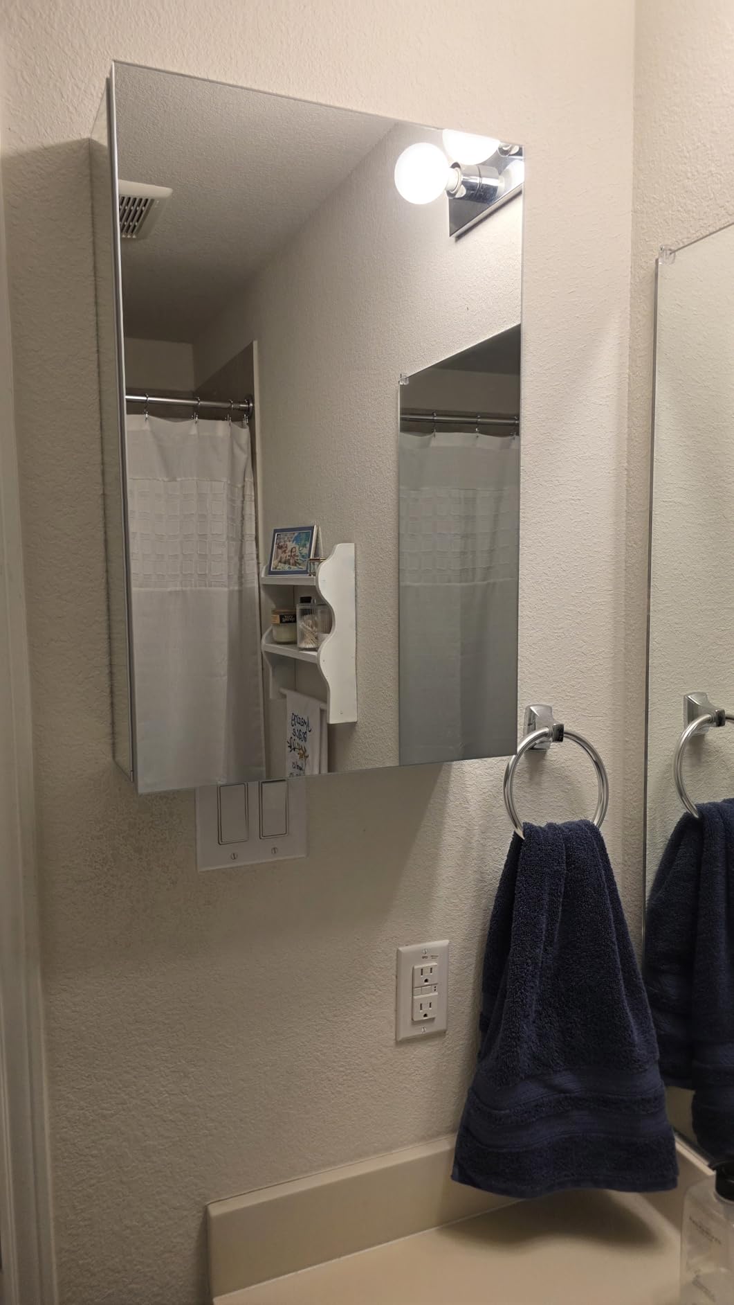 20 x 26 Inch Bathroom Medicine Cabinet with Beveled Edge Mirrored Door, Medicine Cabinet, Bathroom Mirror Cabinet, Home Medicine Cabinets with 2 Adjustable Shelves, Recessed or Surface Mount Installation customer photo 2