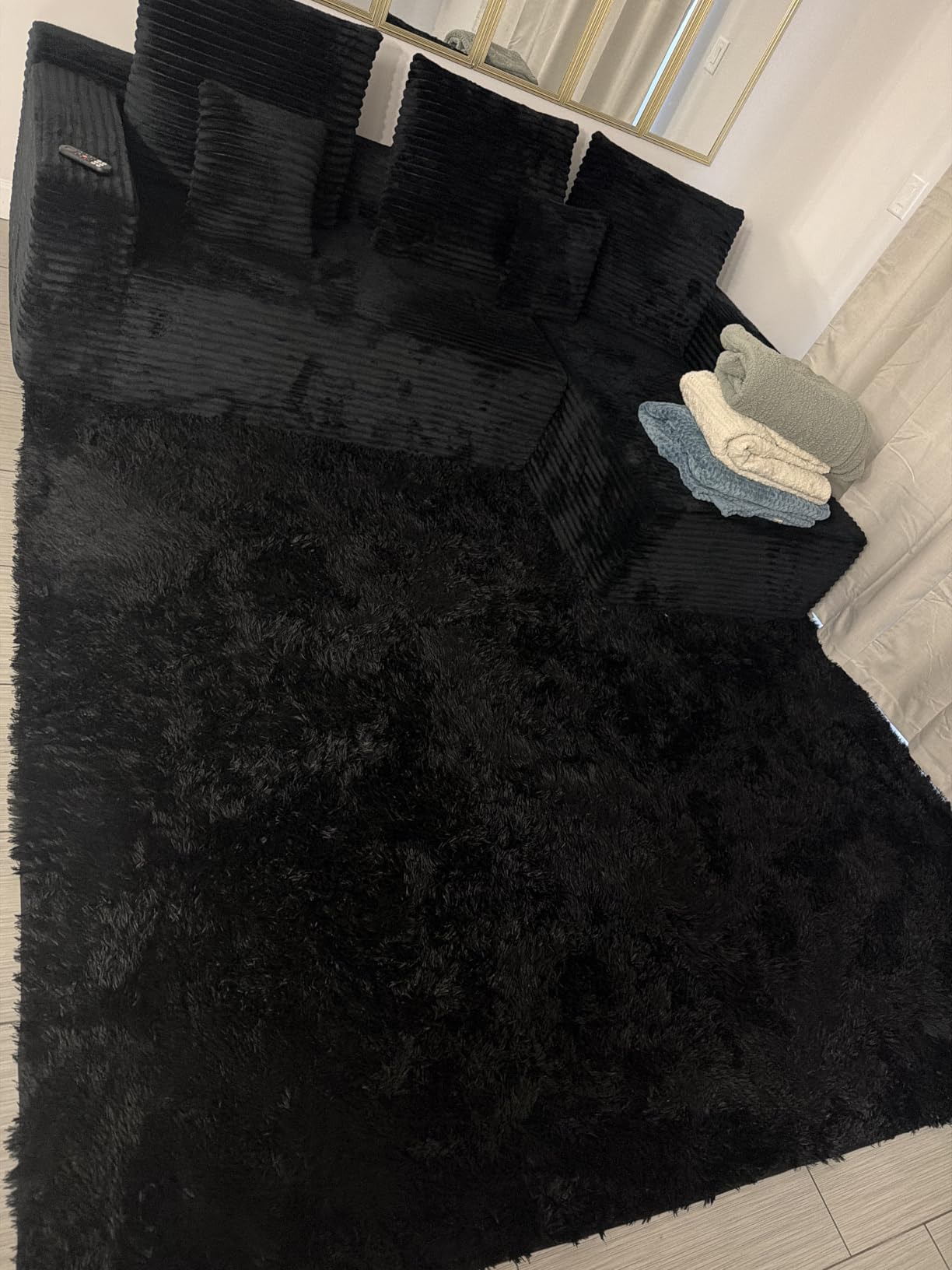 8x10 Area Rug for Living Room, Black Fluffy Shag Non-Slip Bedroom Rugs | Ultra Soft Large Fuzzy Plush Indoor Carpet, Washable Rugs for Bedroom Kids Nursery Office Dorm Modern Decor customer photo 2