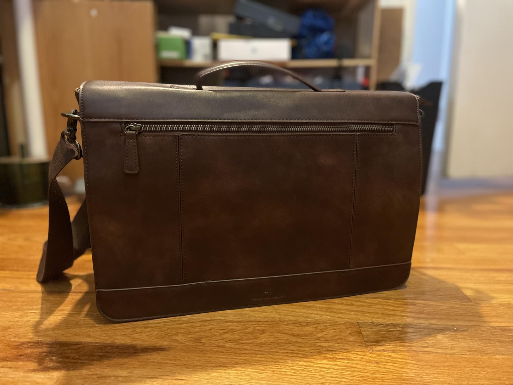 RAINSMORE Leather Messenger Bag for Men 15.6 Inch Laptop Bag Vintage Briefcase Large Computer Bag Satchel Shoulder Bag For College, Work, Business, Office, Brown customer photo 1