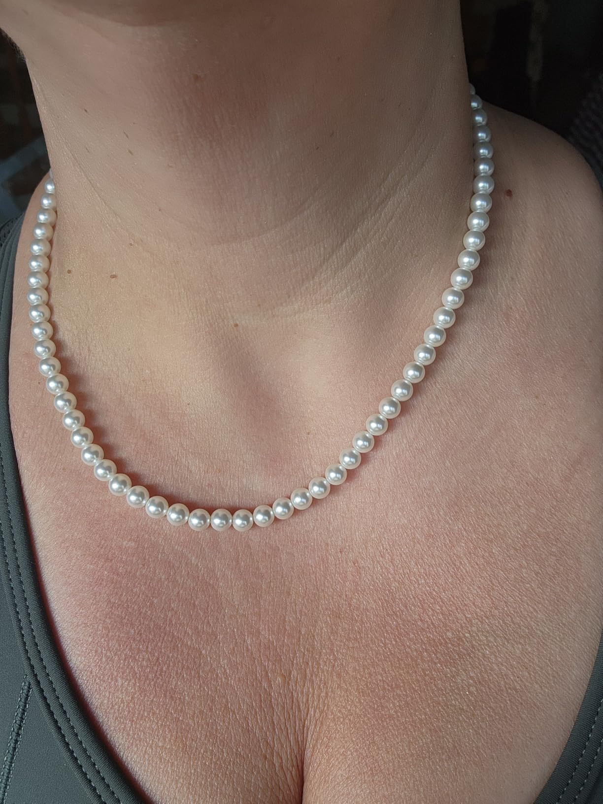 Ritach Pearl Necklaces for Women - Real Gold Plated Dainty Pearl Necklace Daisy Round Drop Pearl Choker Necklace Layered Gold Necklace for Women Teen Girls Bridesmaid Wedding Birthday Gifts customer photo 2