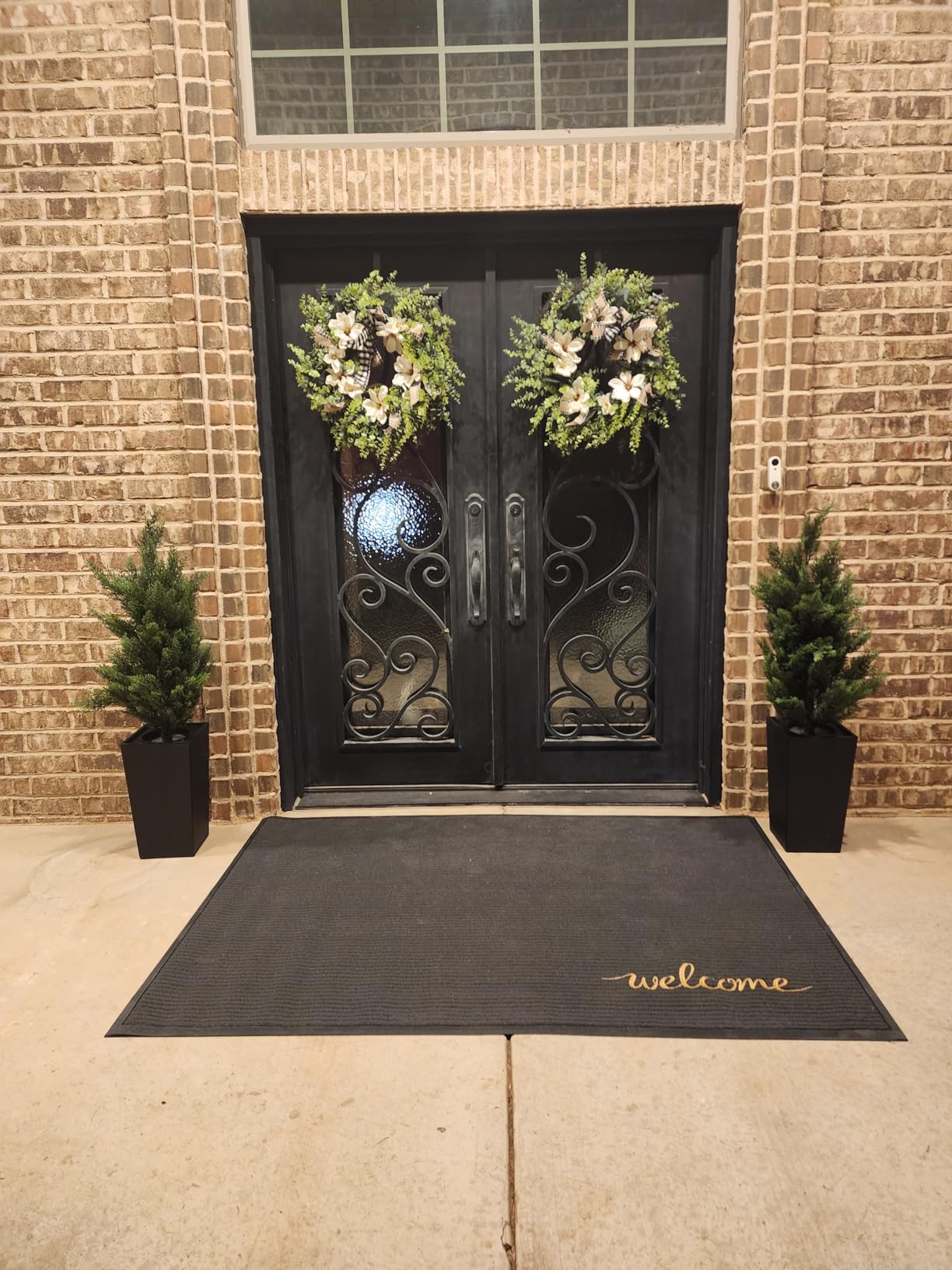 DEXI Front Door Mat Outside Entrance 24x36 Welcome Rubber Entry Doormat | Non Slip Outdoor Use Trap Dirt and Moisture Easy Clean Low Profile for Inside House Floor Entryway Exterior Patio customer photo 2