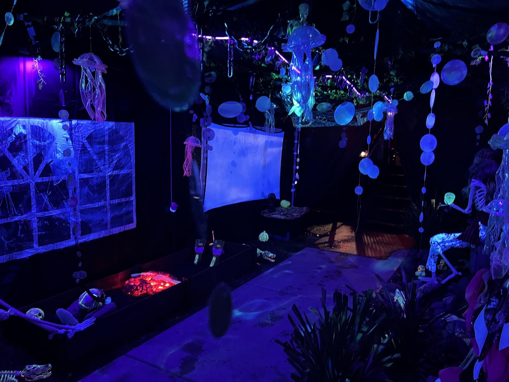 Halloween Projector Lights Outdoor,RGBW Ocean Wave Light Projector with Remote&Timer,IP65 Waterproof Outdoor Projector for Christmas Yard, House Parties, Bedroom Ceiling Decor customer photo 1