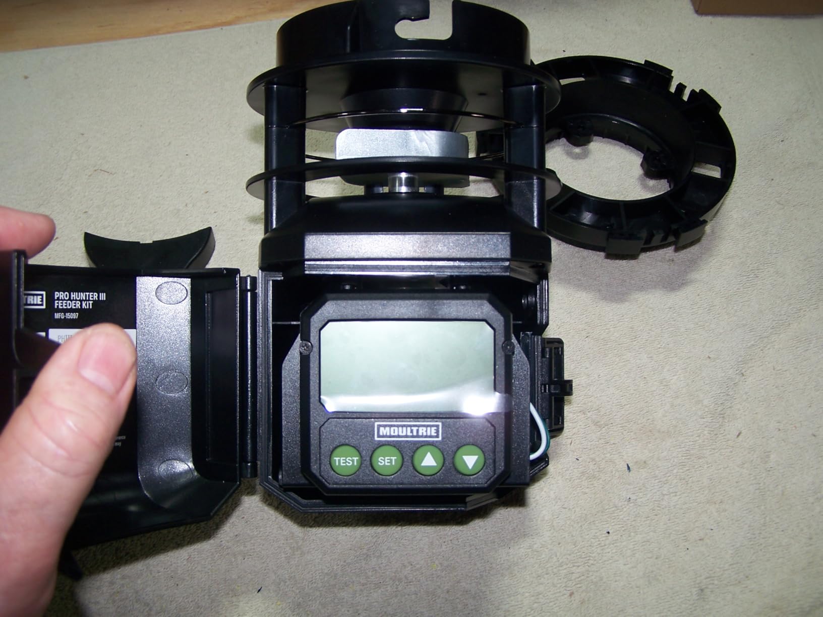 Moultrie Pro Hunter III Feeder Kit - Bluetooth App Control | Bluetooth App Control, pairs with Edge 3, 10 daily feed times, solar ready, adjustable spread, easy installation customer photo 1