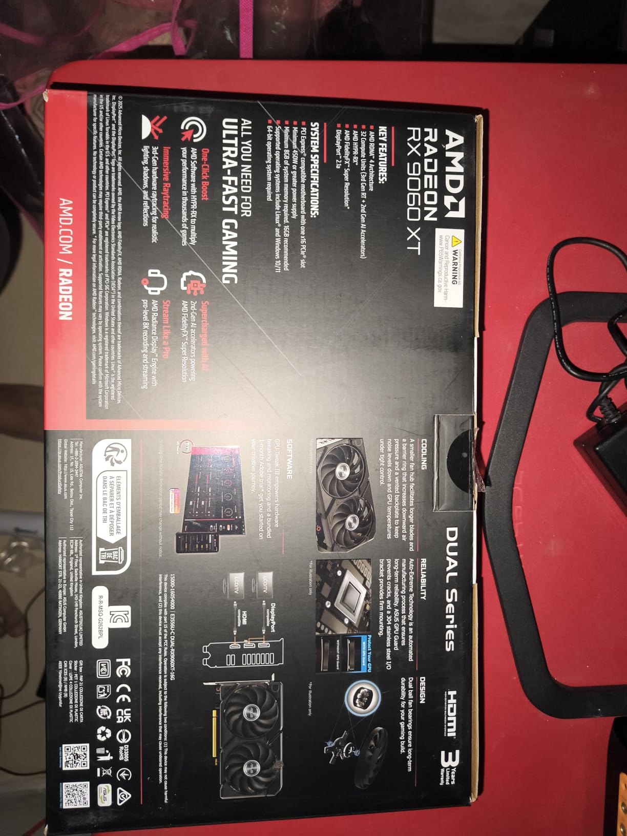 ASUS Dual Radeon RX 9060 XT 16GB GDDR6 Graphics Card, AMD, for Desktop (PCIe 5.0, HDMI 2.1b, DisplayPort 2.1a, 2.5-Slot, Axial-tech Fan, 0dB Technology, and More) customer photo 2
