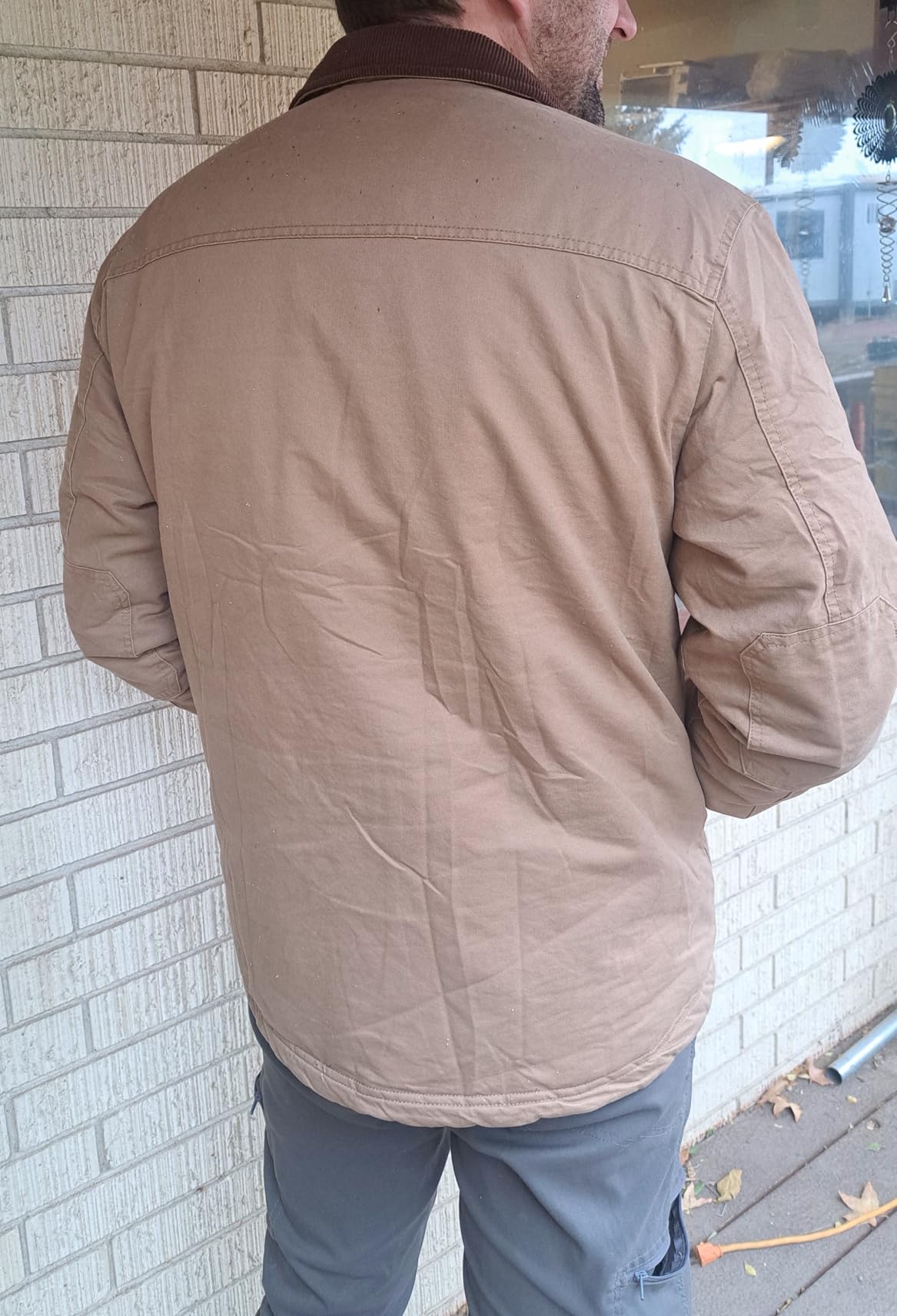 Rdruko Men's Barn Jackets Canvas Work Trucker Detroit Winter Coat | 100% cotton shell, 5 pockets, sherpa fleece, heavyweight & thick, full zip customer photo 2