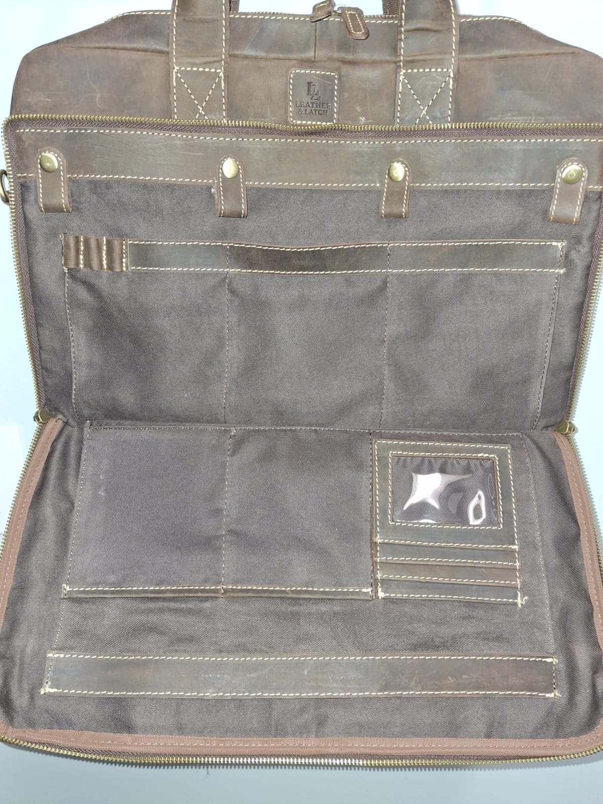 Full Grain Leather Messenger Bag for Men, 16