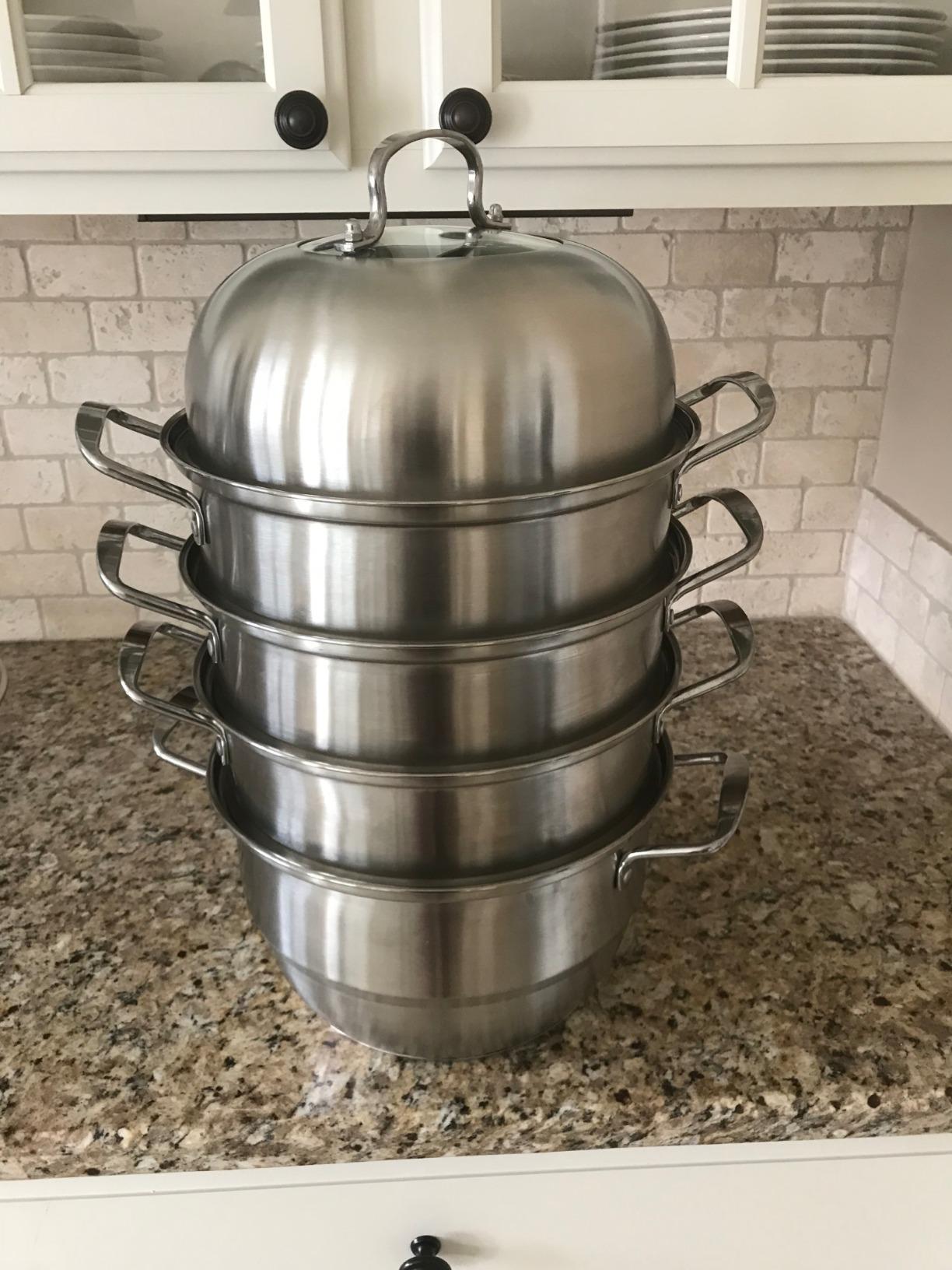 VEVOR Commercial Food Warmer, 1500W Electric Stainless Steel Steam Food Warmer with Glass Cover, 4-Pan Countertop Buffet Bain Marie with Soup & Perforated Ladles, for Catering, Restaurant & Party customer photo 2