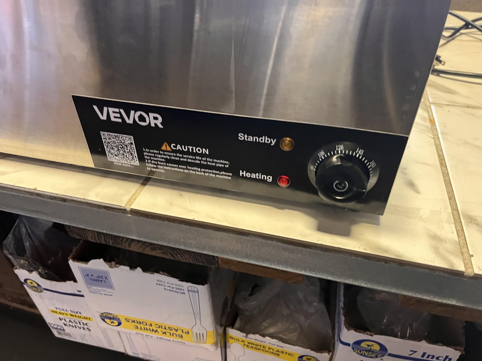 VEVOR Commercial Food Warmer, 1500W Electric Stainless Steel Steam Food Warmer with Glass Cover, 6 x 1/2 Size Pans Buffet Bain Marie with Soup & Perforated Ladles, for Catering, Restaurant & Party customer photo 1