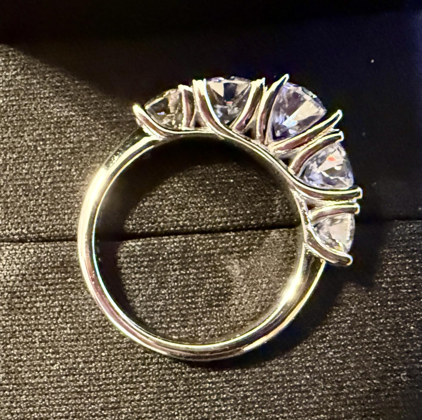 3.2 Carat Round Cut Moissanite Engagement Ring Anniversary Band customer photo 2