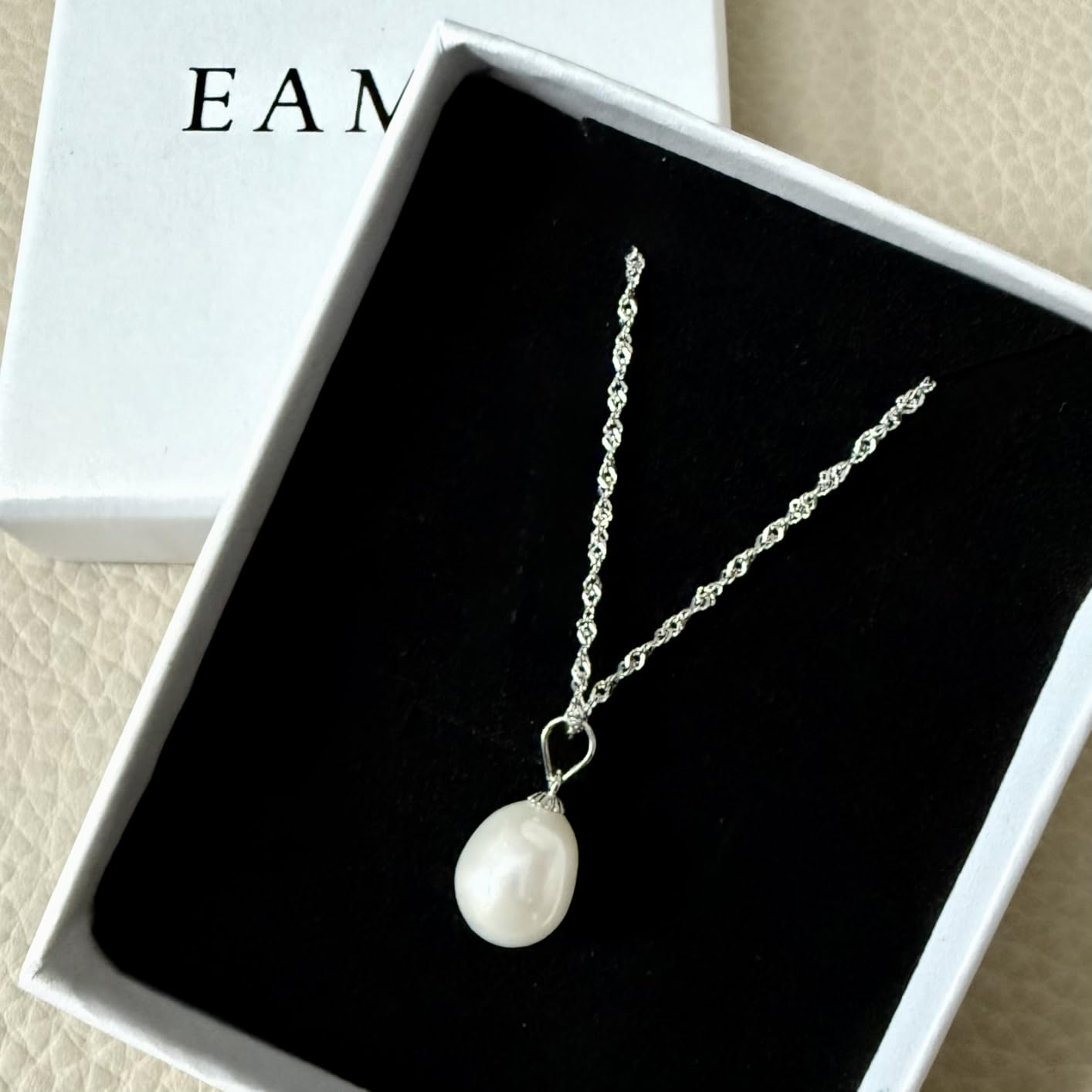 Pearl Necklace for Women 925 Sterling Silver Pendant Necklace 8.5-9MM customer photo 1