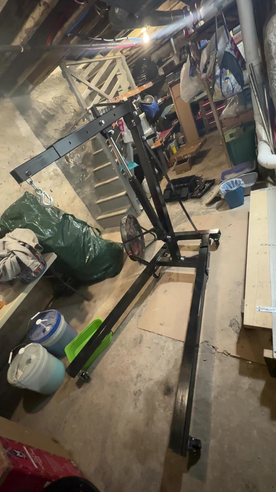 2 Ton Hydraulic Engine Hoist Crane, Folding Heavy-Duty Cherry Picker with 6 Locking Wheels & 4 Boom Positions, for Truck/SUV Engines, Garage Workshop, Industrial Lifting (Net Wt. 157 lbs) customer photo 2