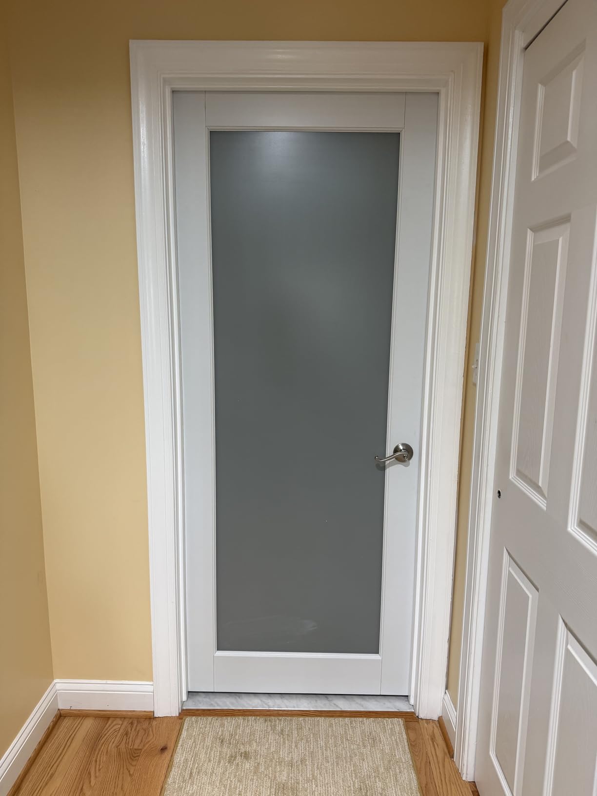 26x80 Interior Door with Frame, Full Frosted Glass Doors, Prehung Pantry Door | Interior Prehung Door with Right Handed & Black Hinges, Solid Core MDF Door for Bathroom Closet Laundry, Easy to Assemble customer photo 1